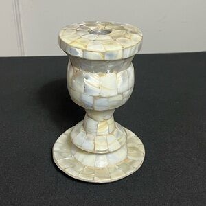 Vintage mother of pearl mosaic candle holder